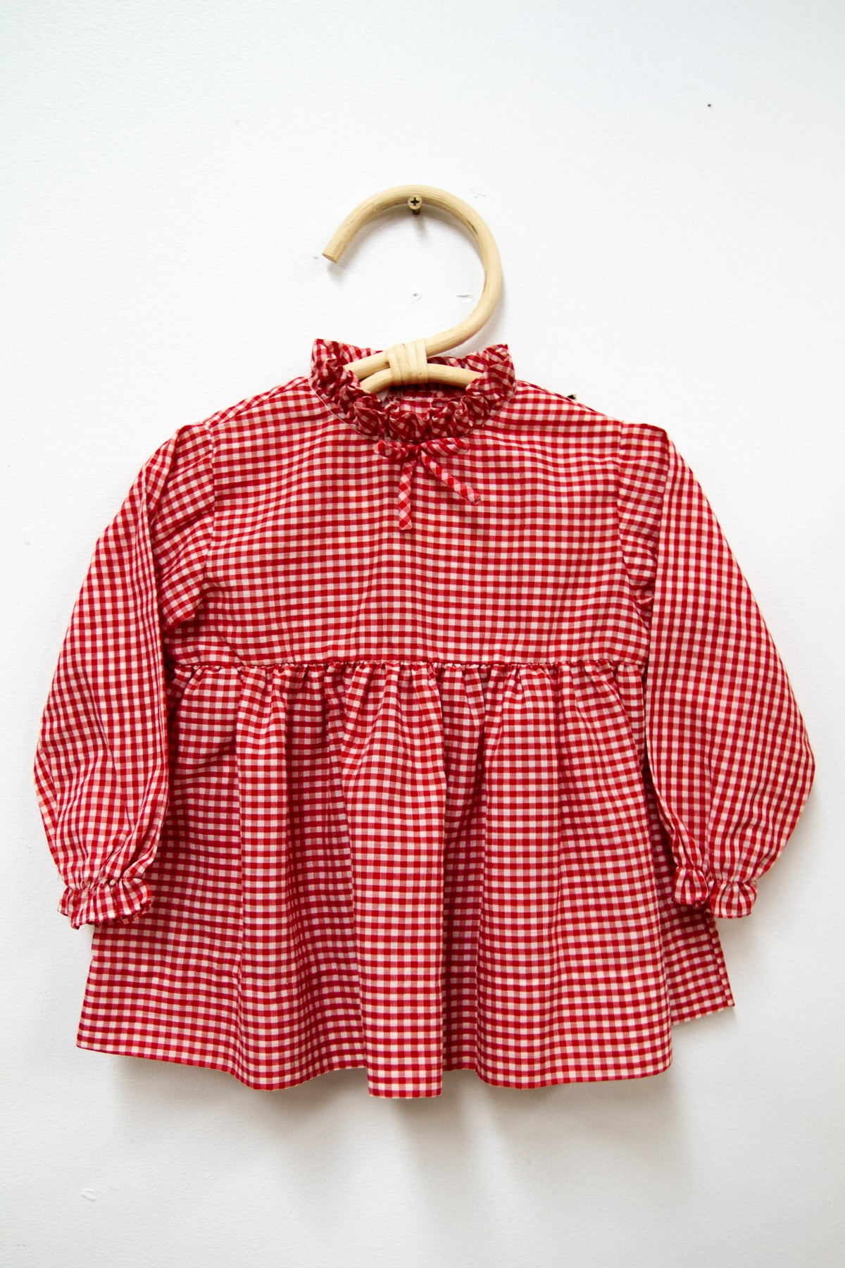 Kids Gingham Red Check Blouse
