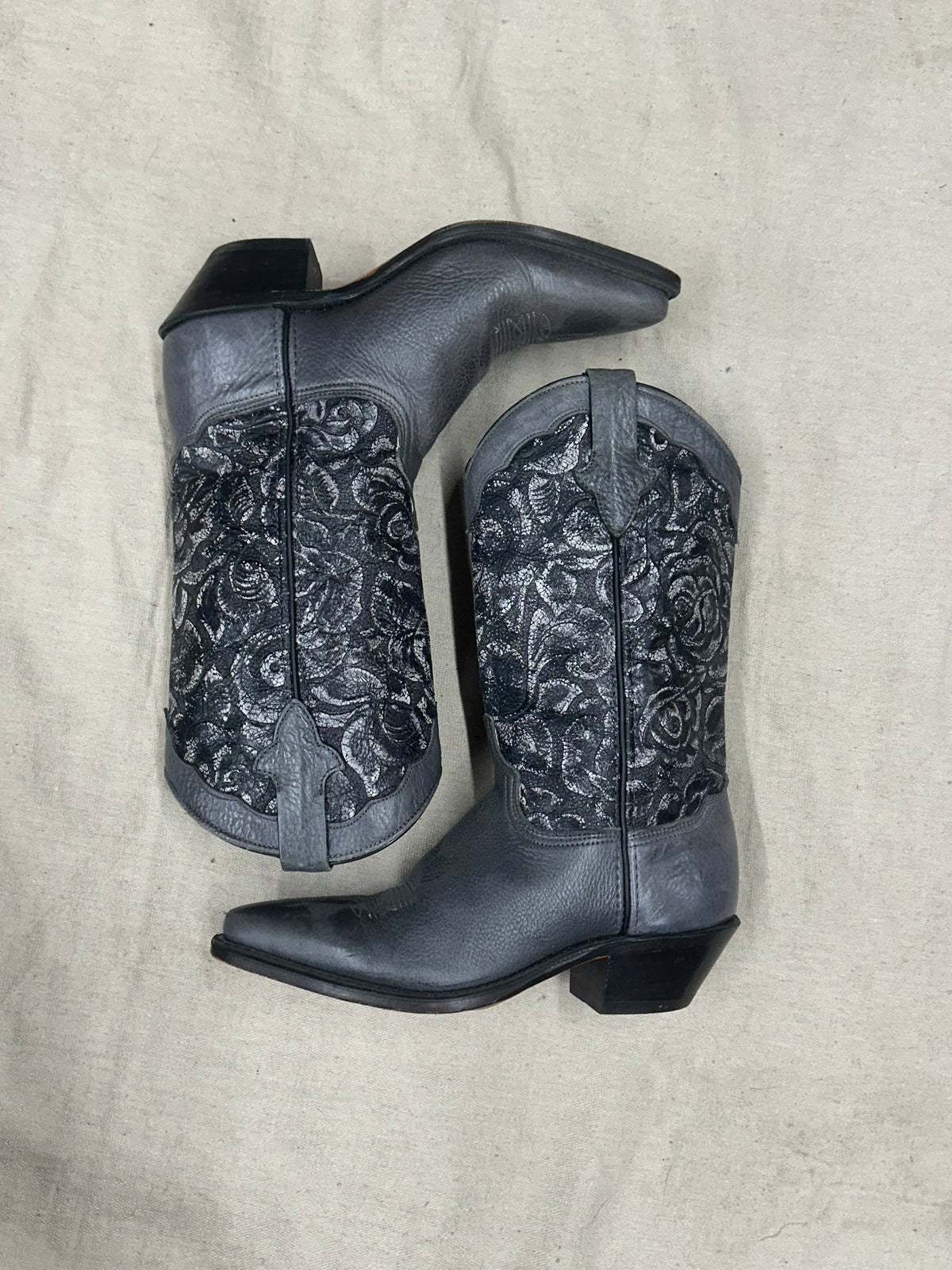 Vintage Grey Cowboy Boots