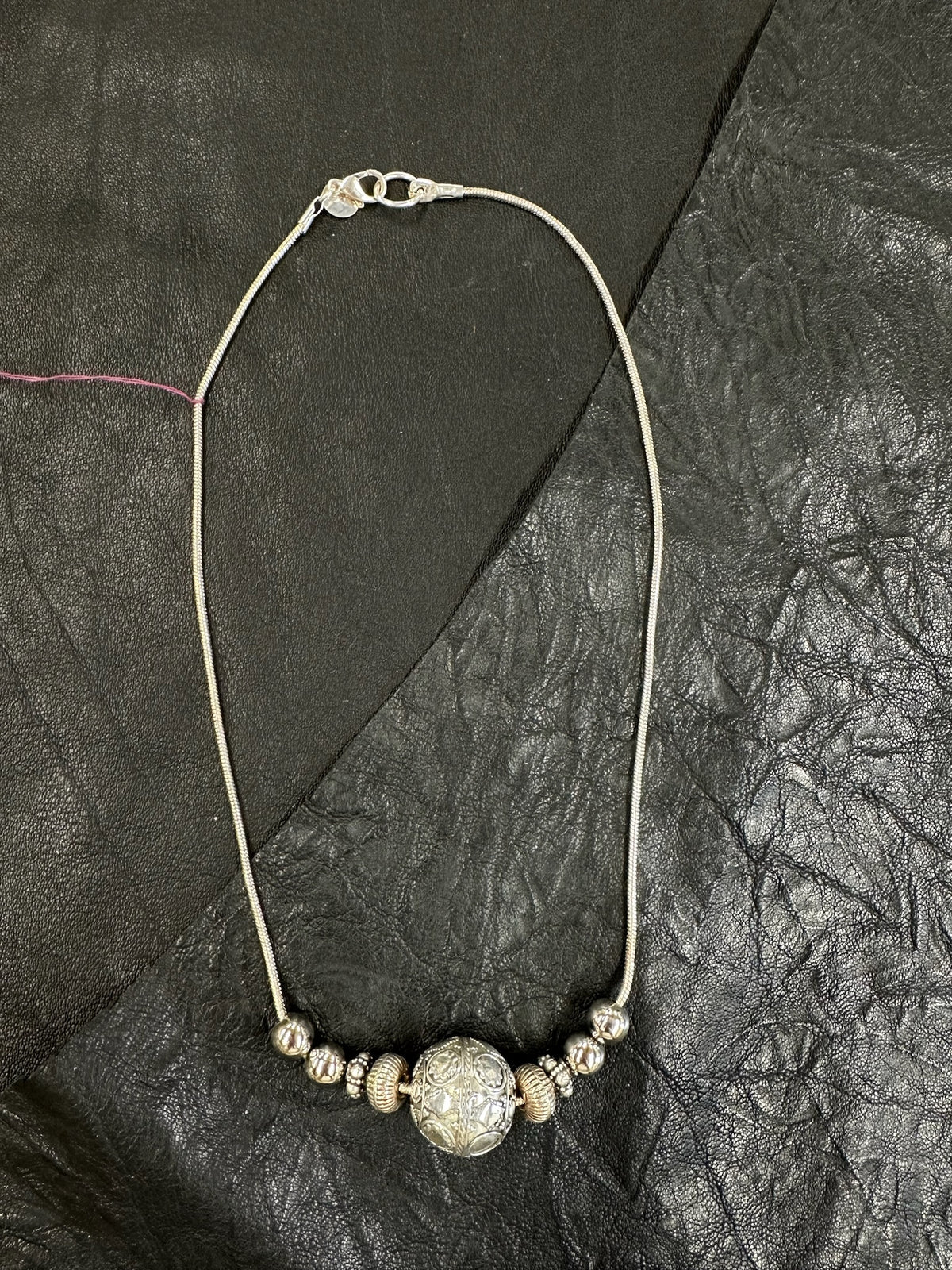 Sterling Silver Beaded Necklace