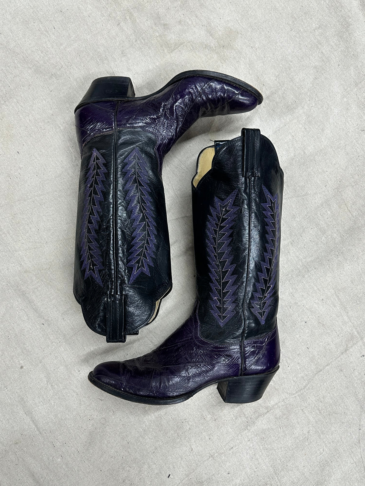 Vintage Purple and Black Cowboy Boots