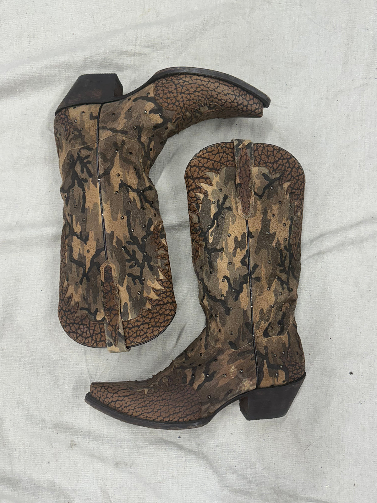 Vintage Camouflage Cowboy Boots