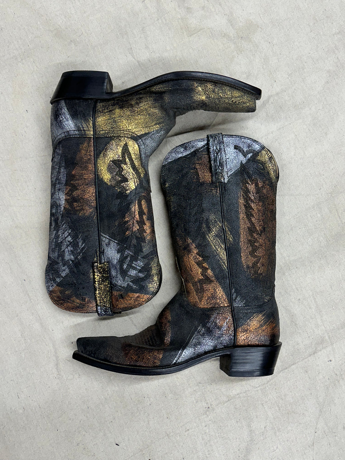 Vintage Patterned Cowboy Boots