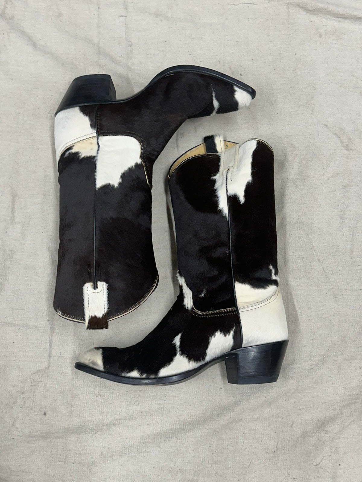 Vintage Brown and White Pony Cowboy Boots