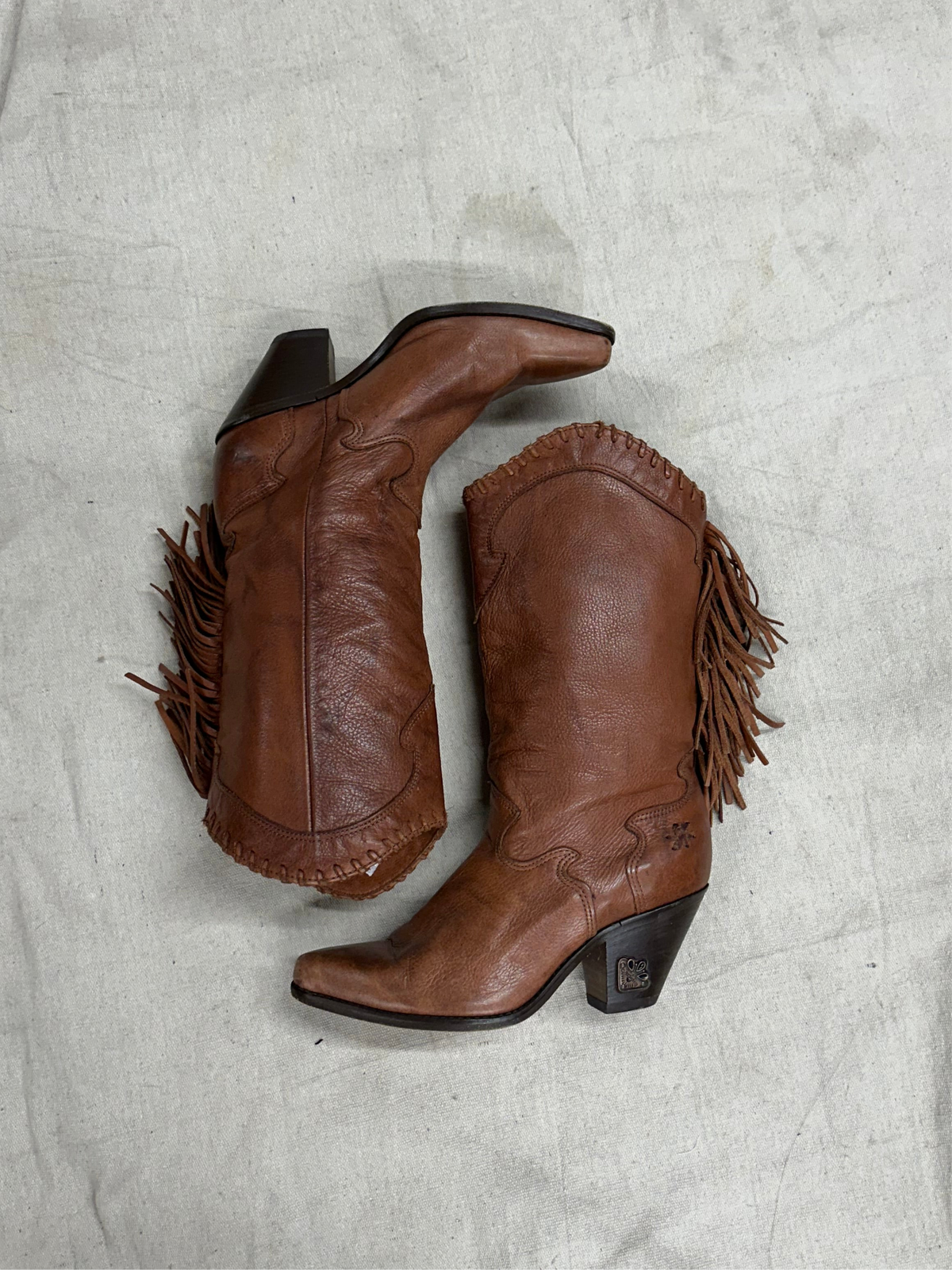 Vintage Brown Fringe Cowboy Boots