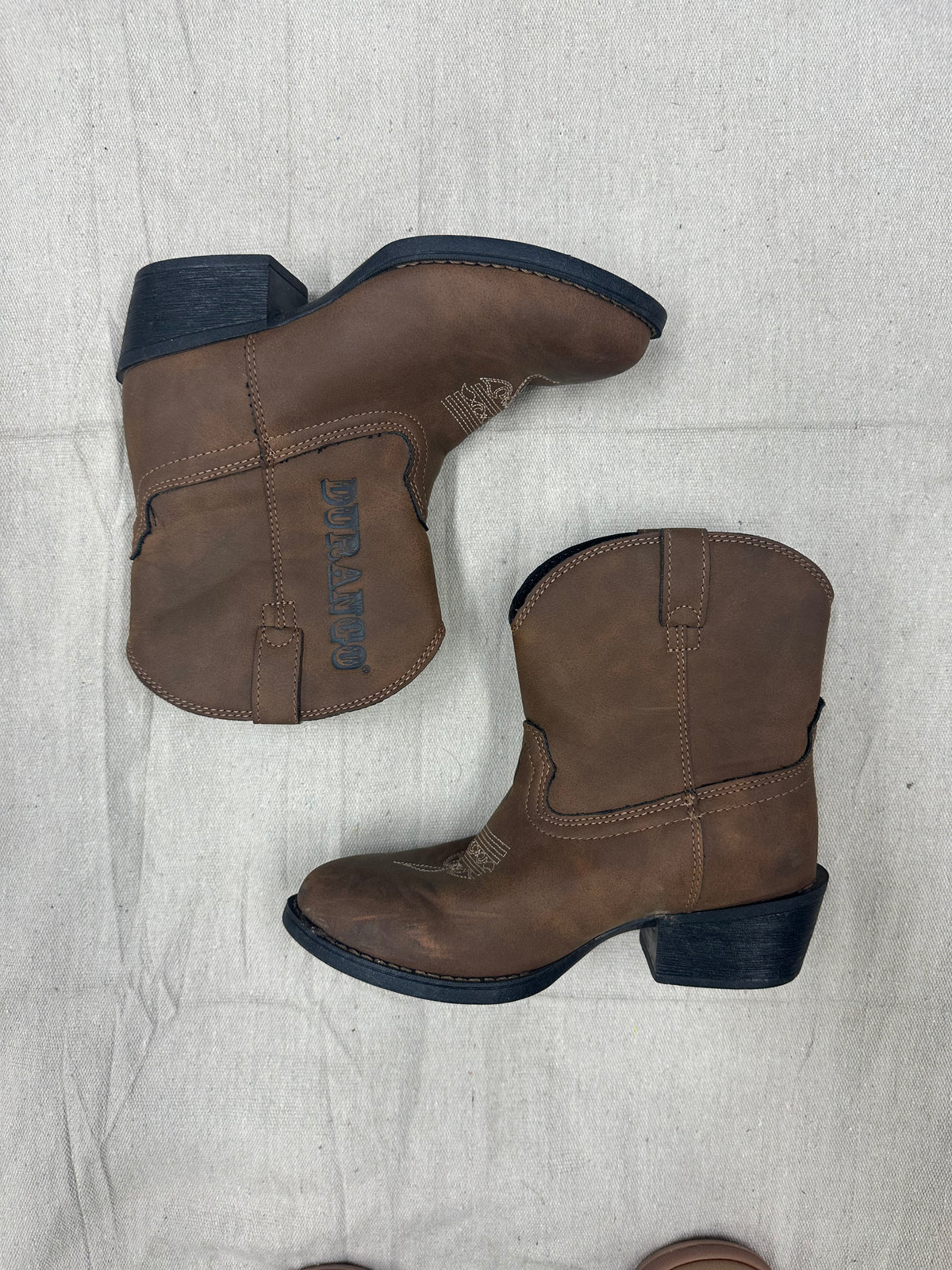 Brown Faux Leather Kids Cowboy Boots