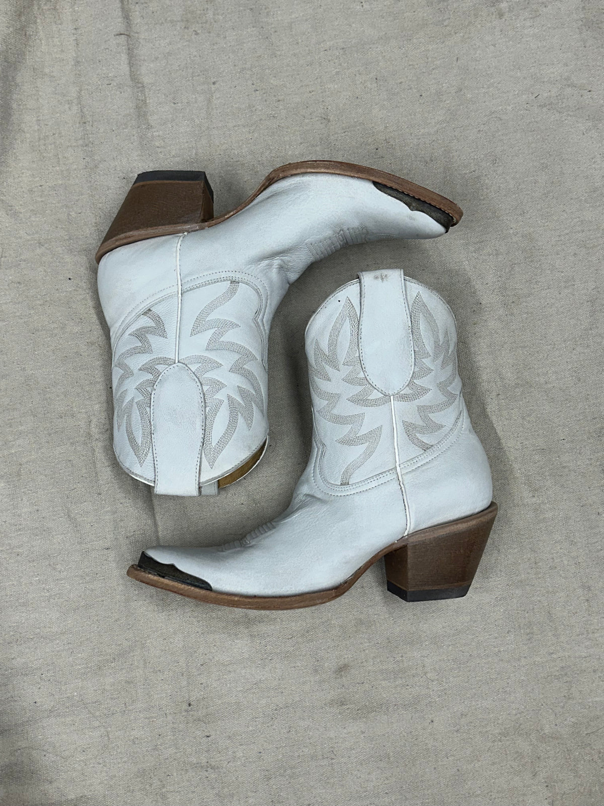 Vintage White Cowboy Boots