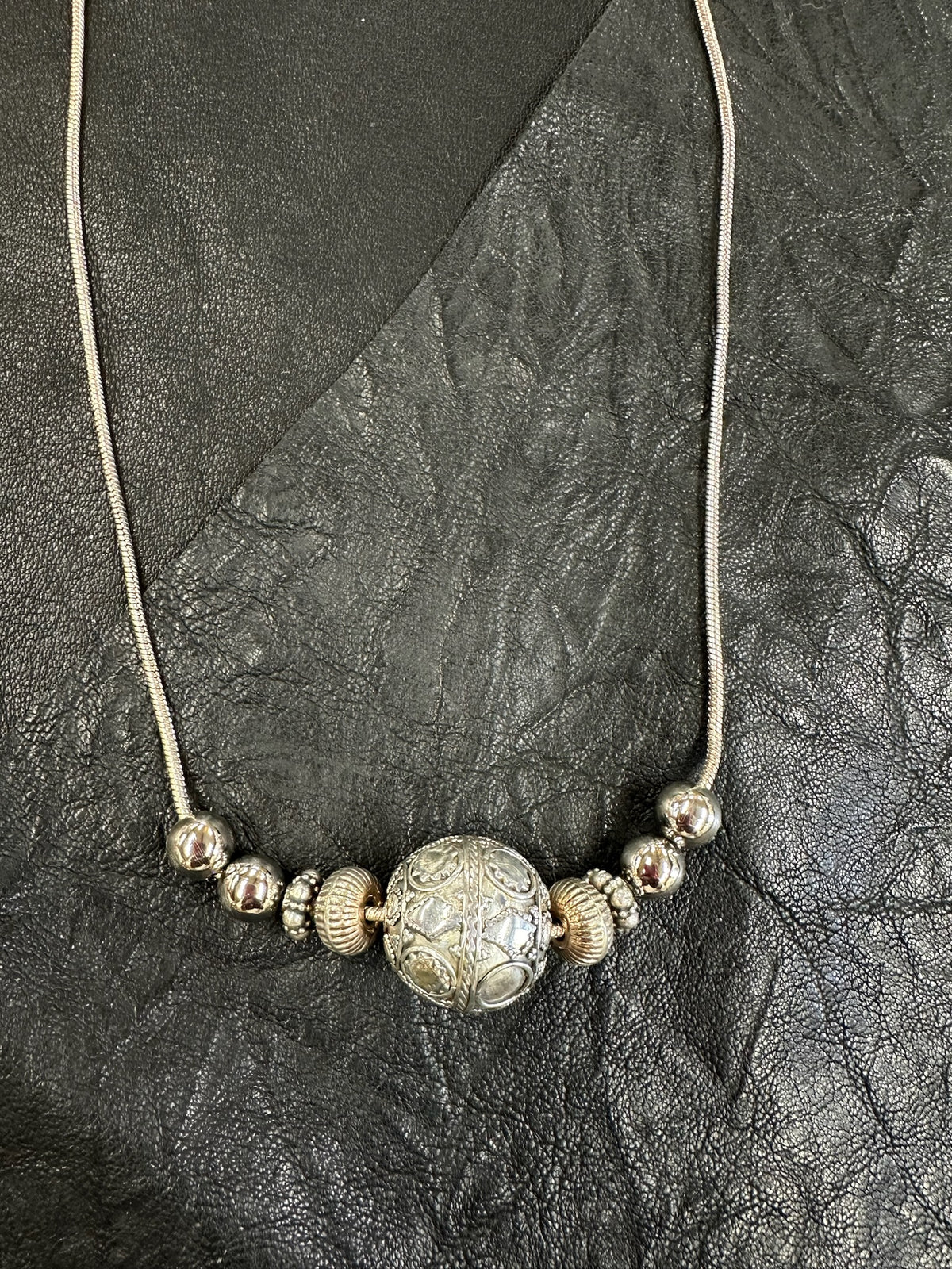 Sterling Silver Beaded Necklace
