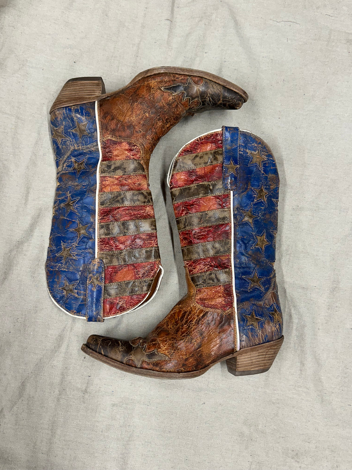 Vintage American Flag Cowboy Boots