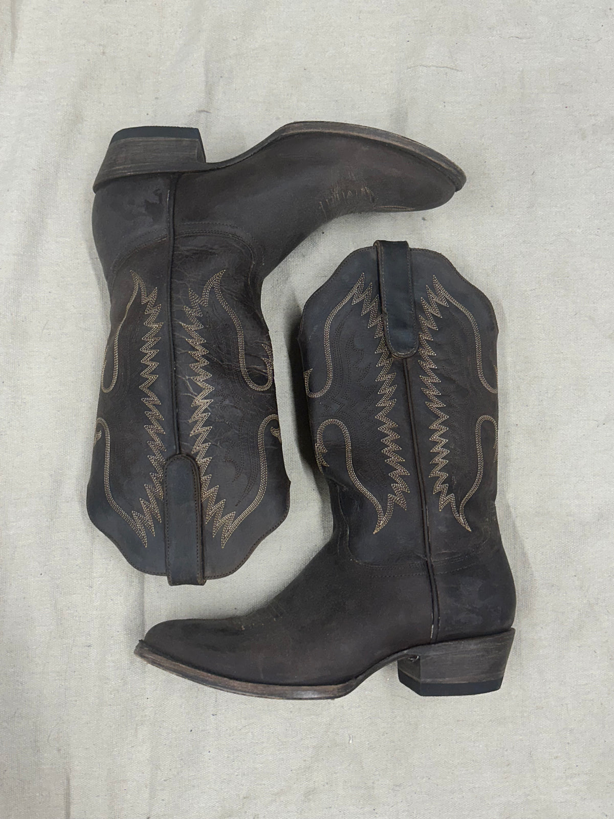 Vintage Brown Bird Cowboy Boots