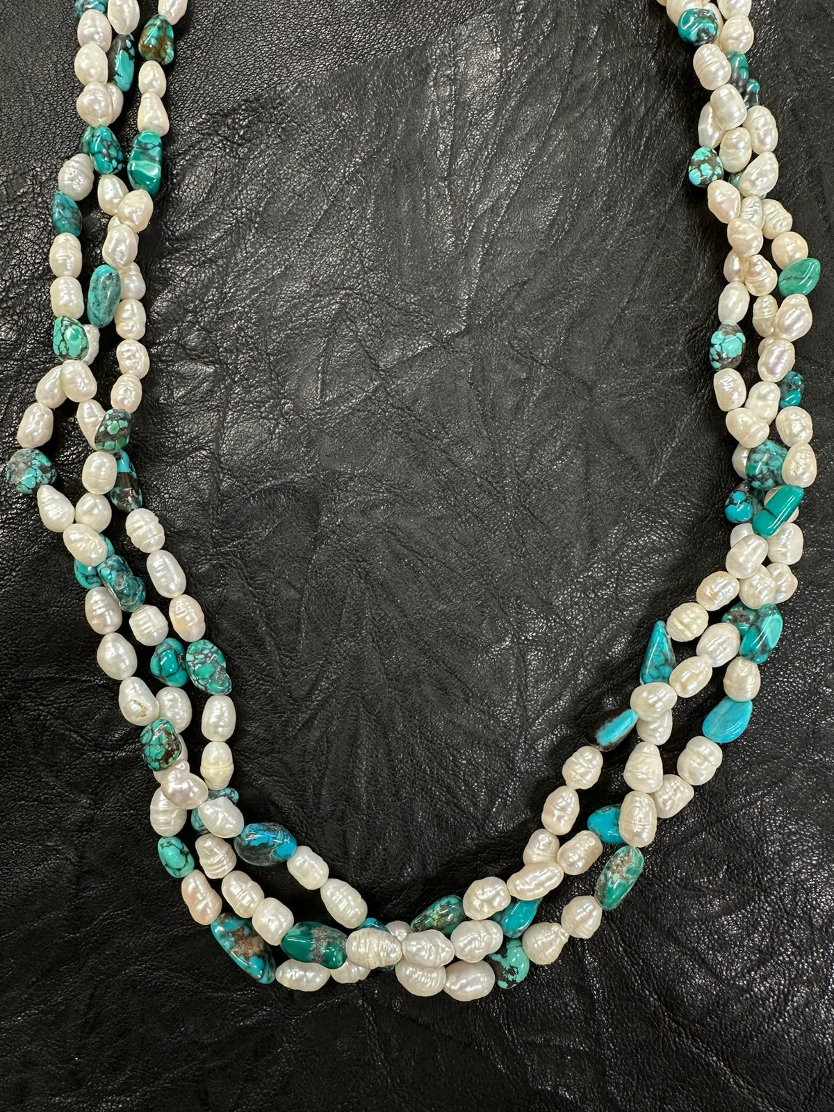 Pearl and Turquoise Beaded Necklace