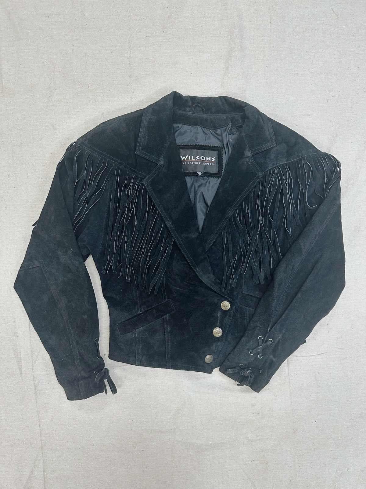Vintage Suede Fringe Jacket-Medium