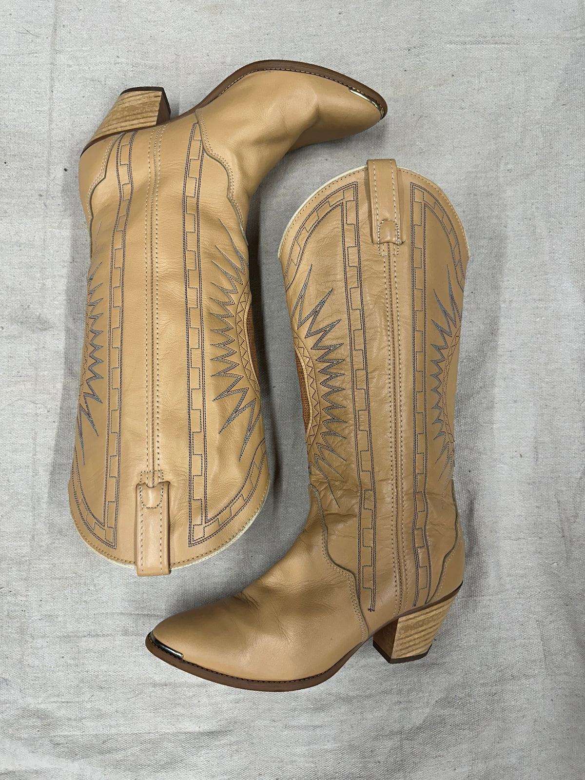 Vintage Sunburst Inlay Cowboy Boot