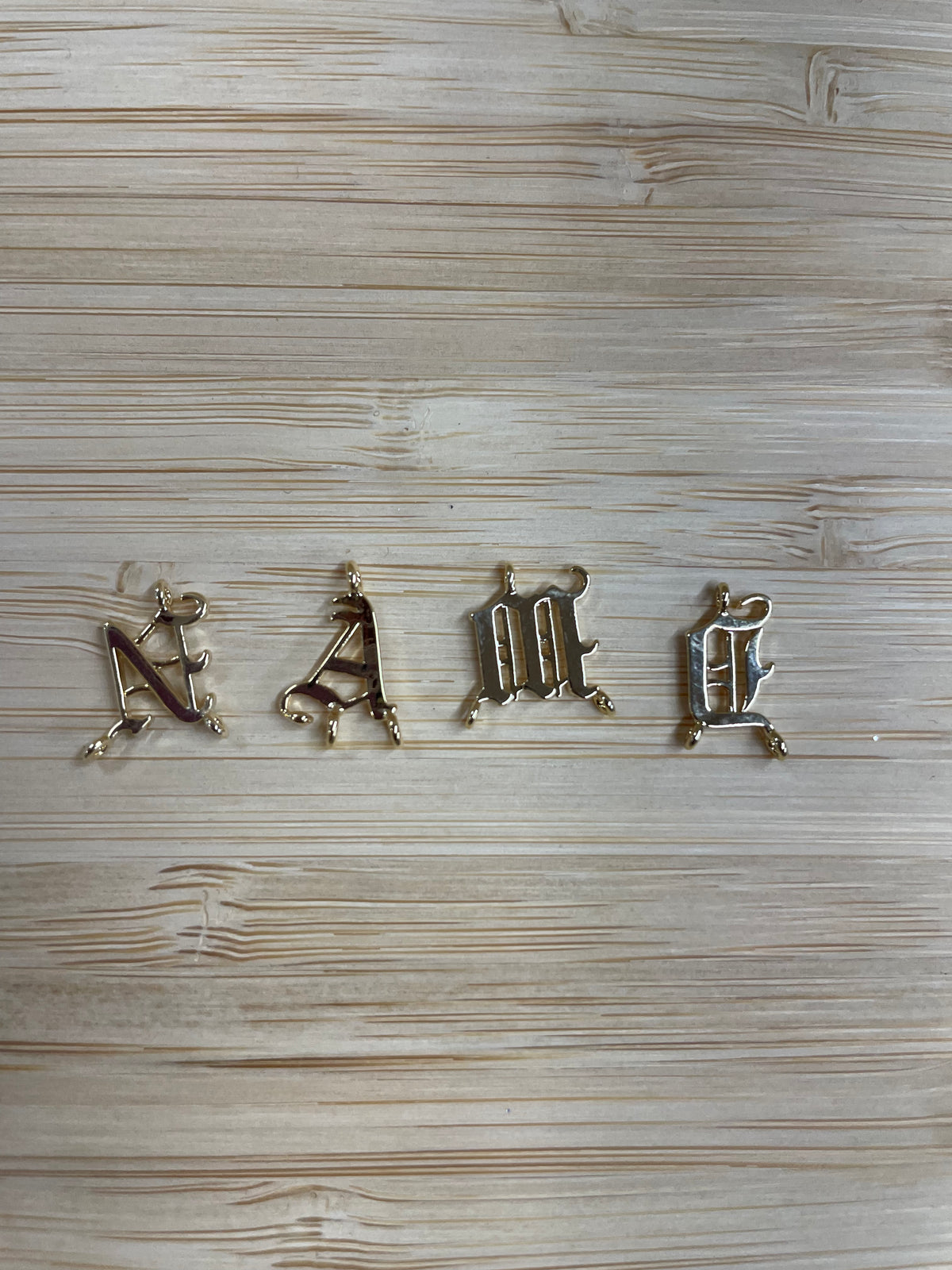 Old English Letter Charms