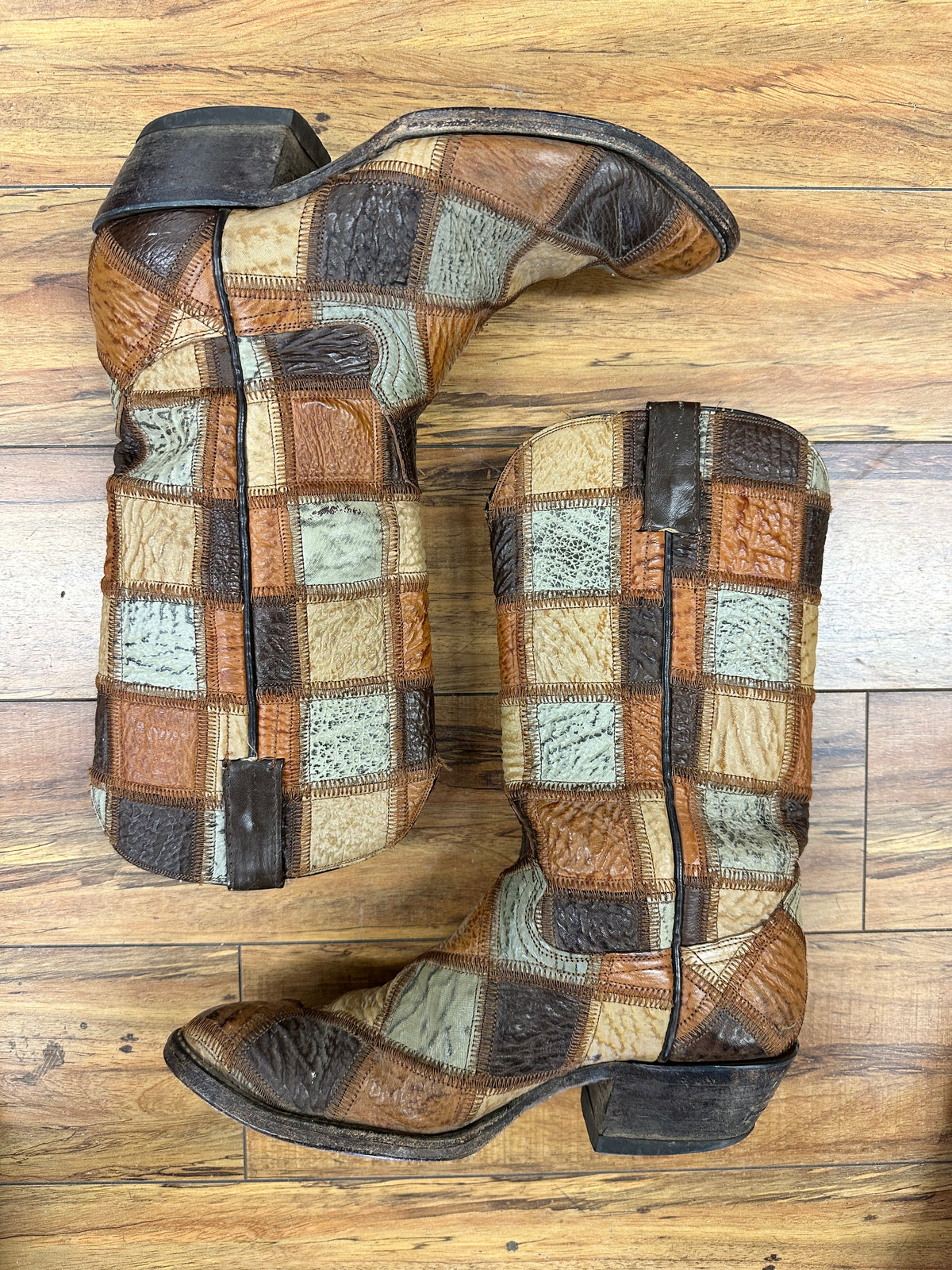 70s Patchwork Cowboy Boots
