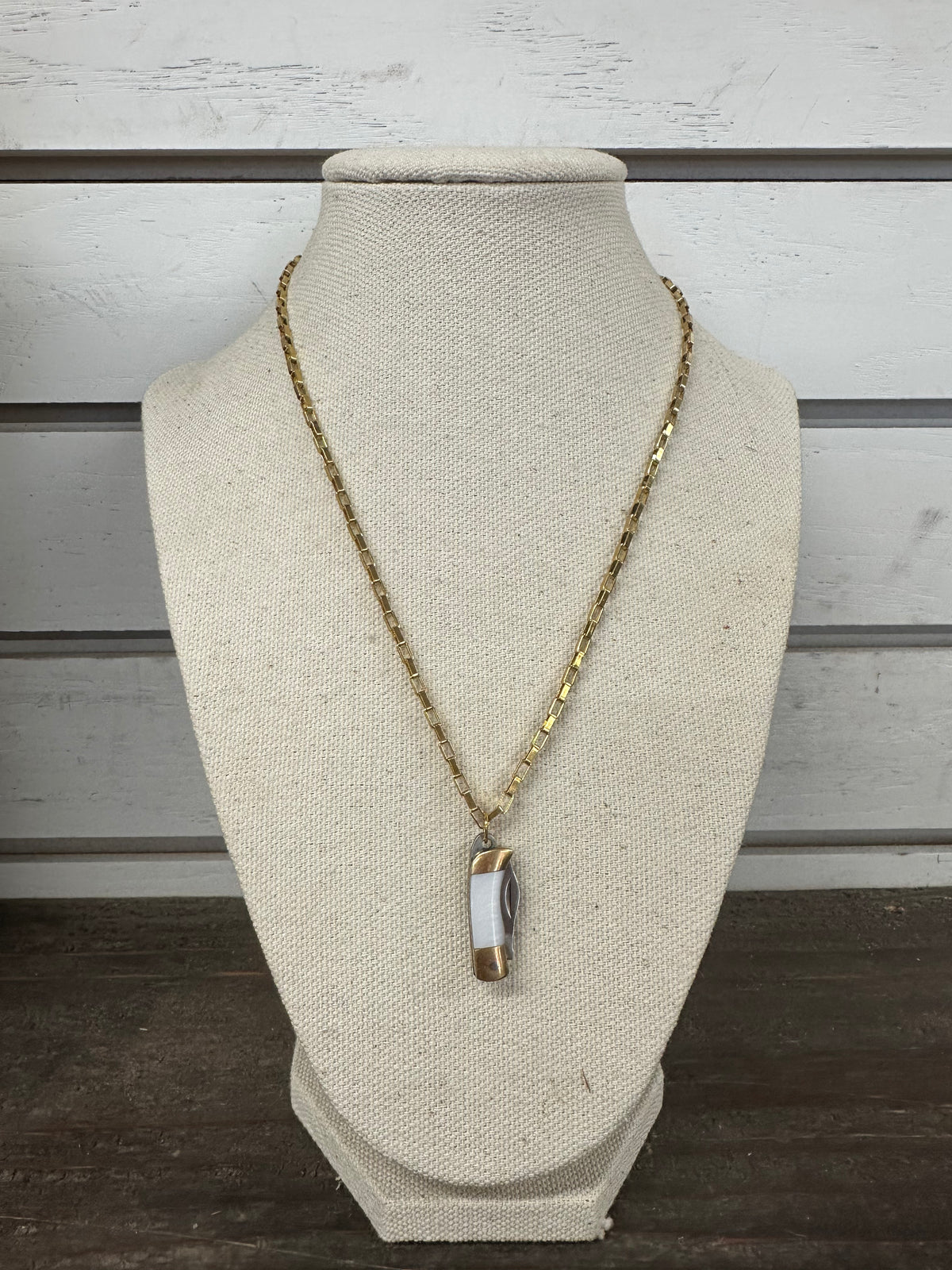 Knife Necklace with Chunk Chain