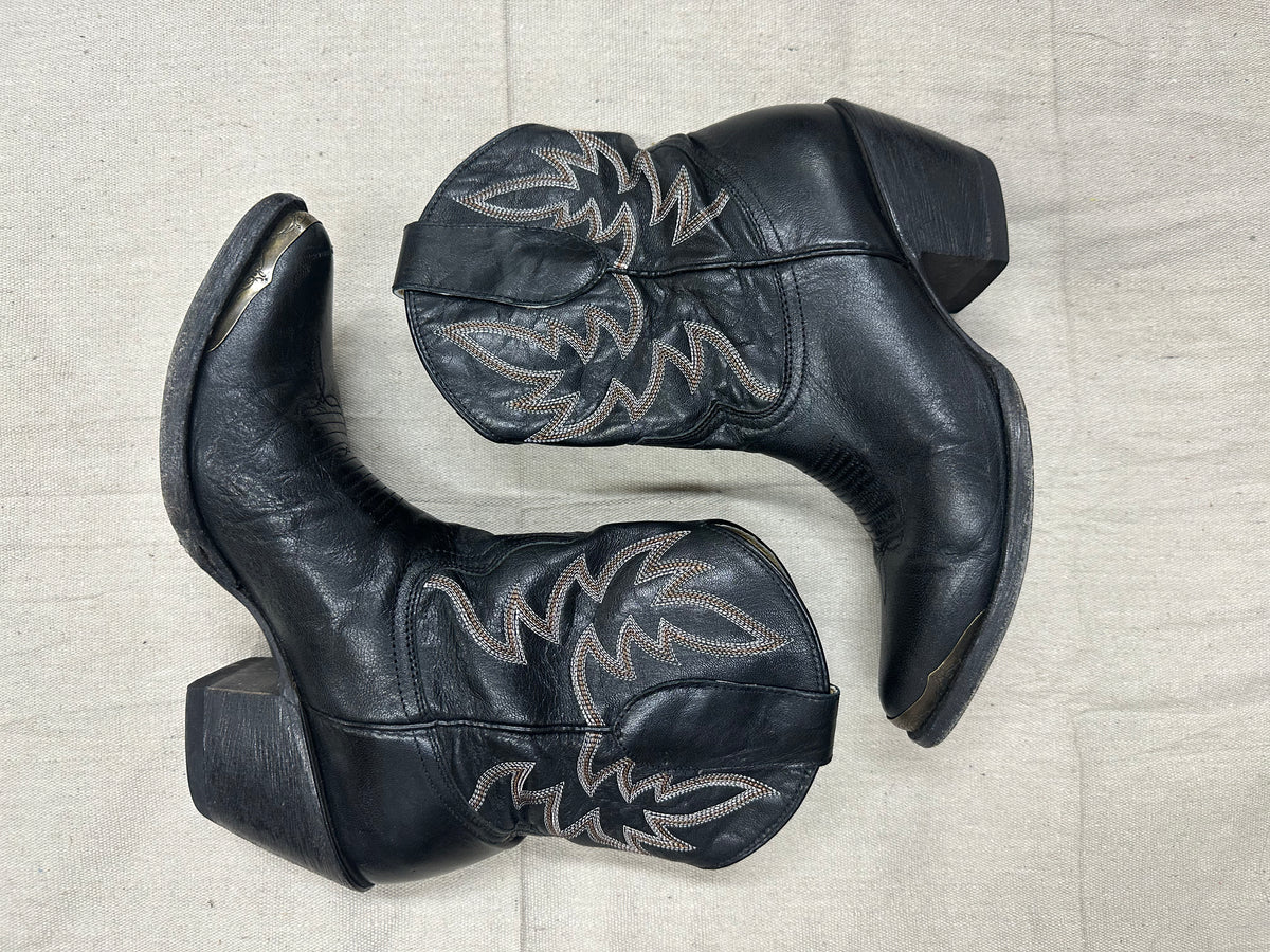 Black Ankle Cowboy Boots
