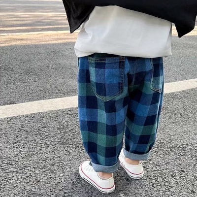 Kids Blue Flannel Pants