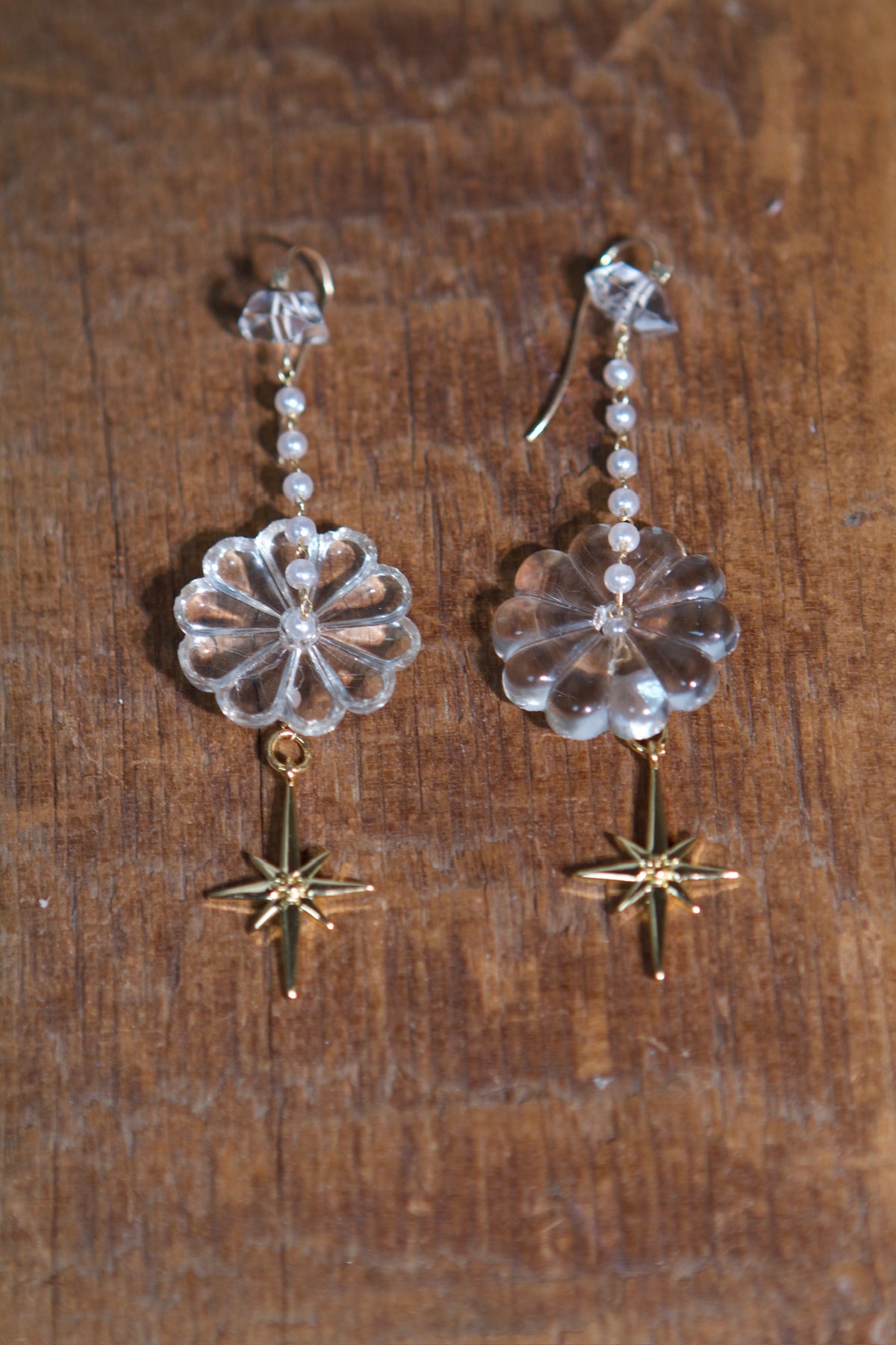 Herkimer Starburst Drop Earrings