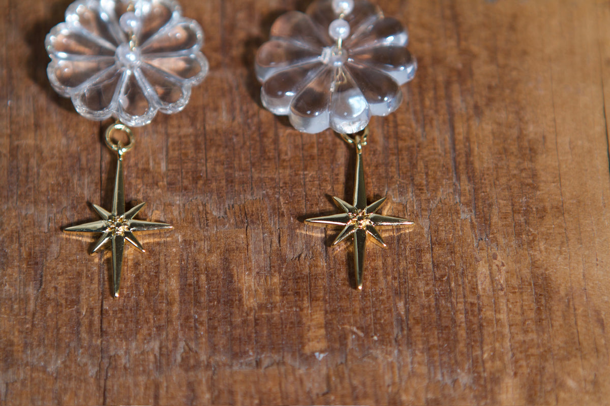 Herkimer Starburst Drop Earrings
