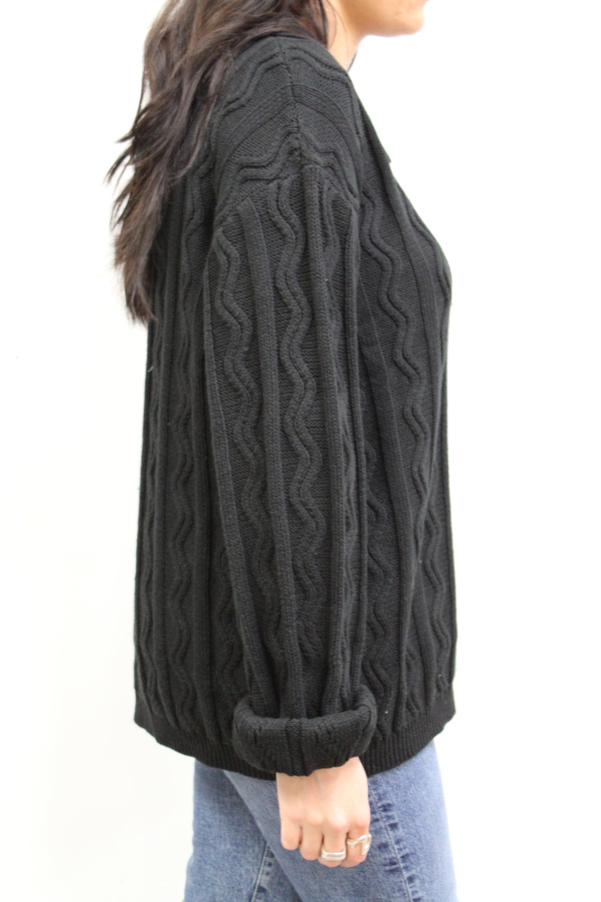 Oversized Black Cardigan