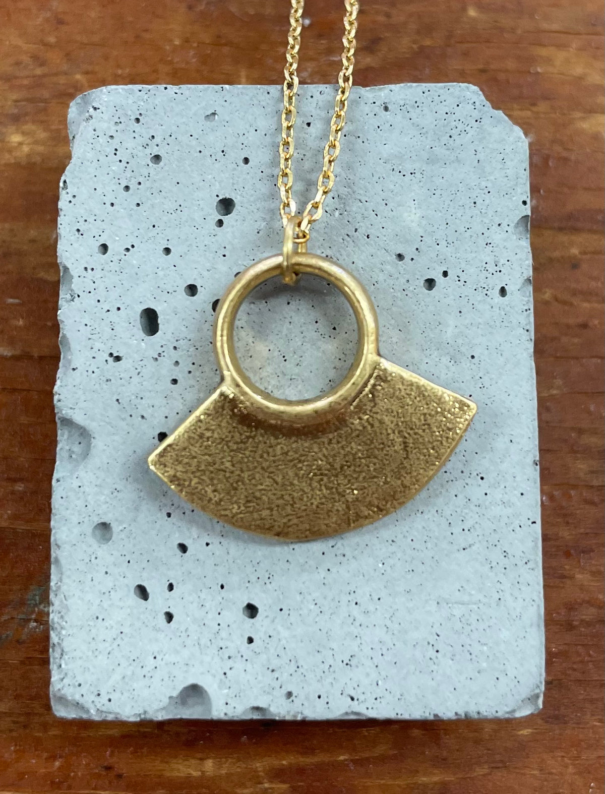 Half Disc Circle Necklace