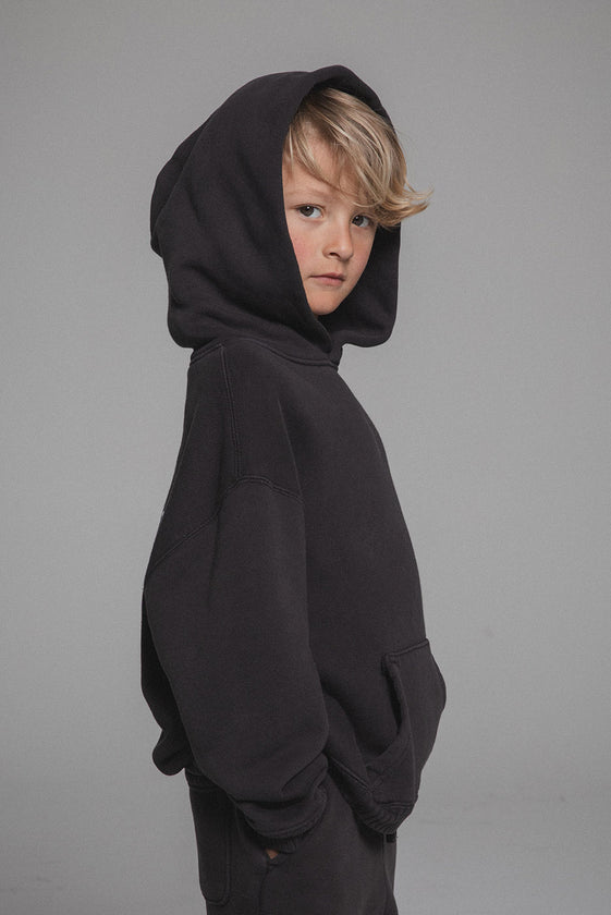 KIDS CORE HOODIE - VINTAGE BLACK