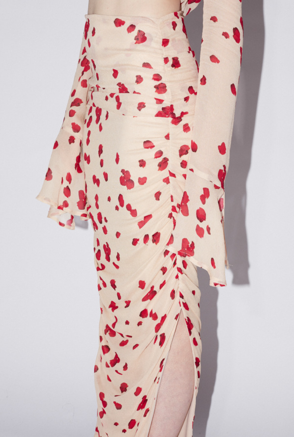 NUDE ROSE CHIFFON SKIRT