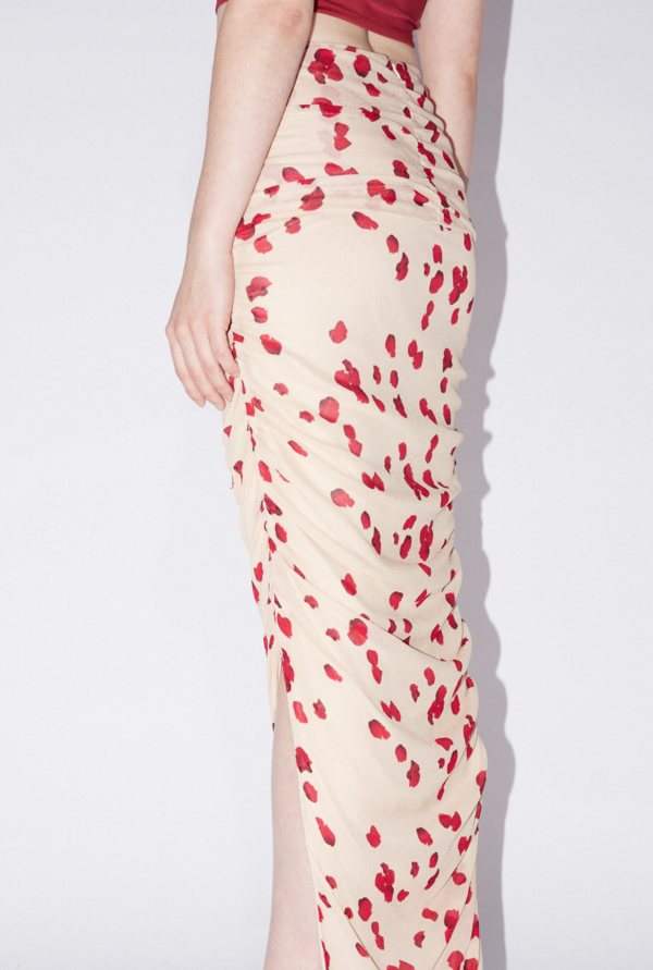 NUDE ROSE CHIFFON SKIRT