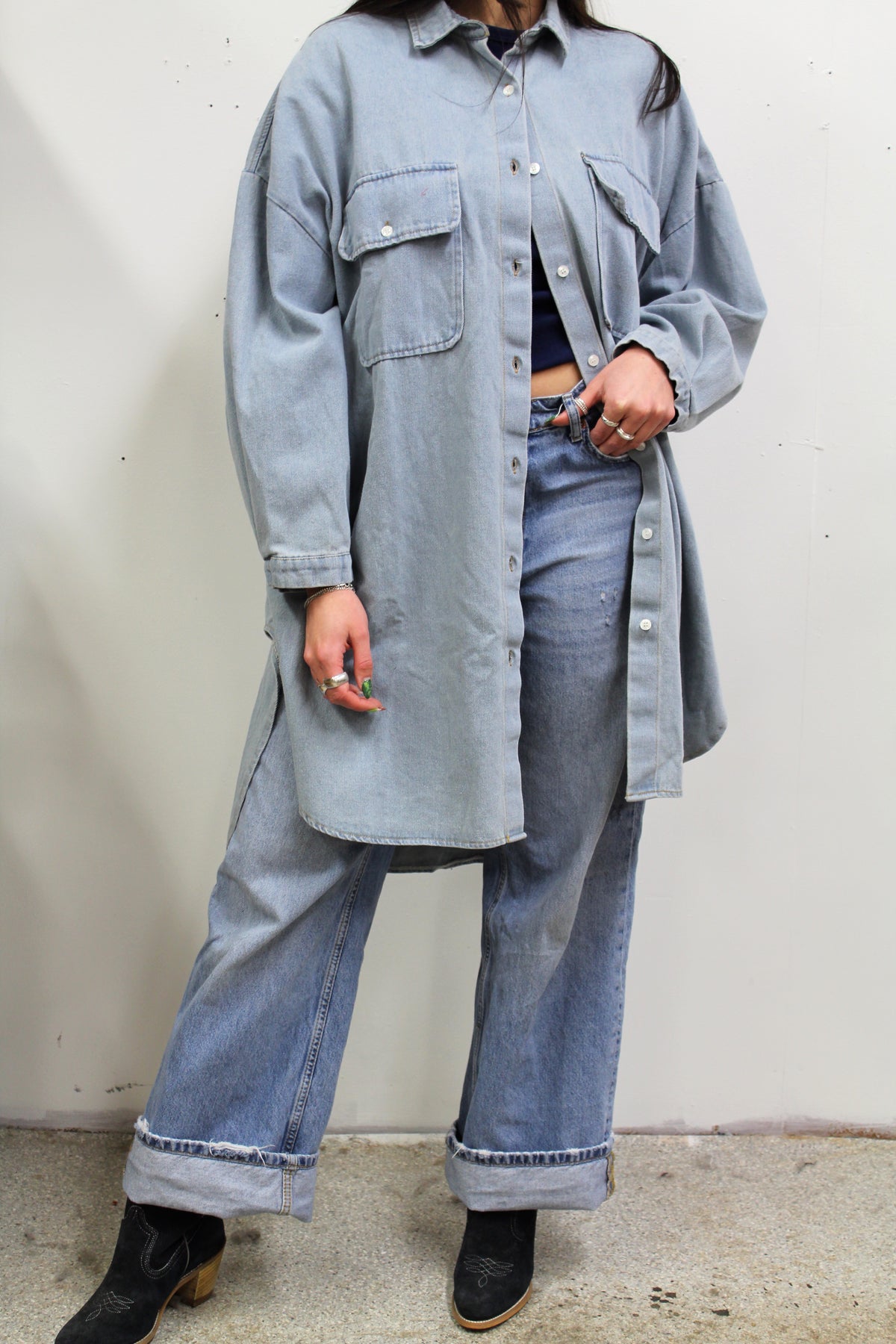 Oversized Denim Shirt Jacket
