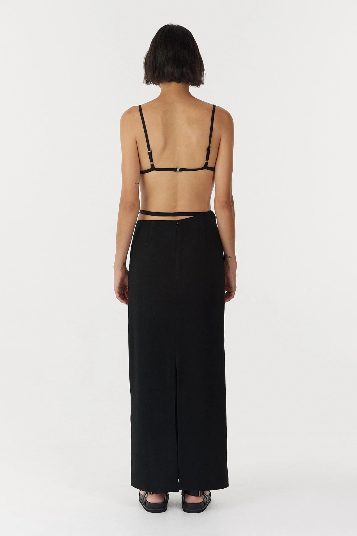 CHROME VISION ASYMMETRIC SKIRT | BLACK