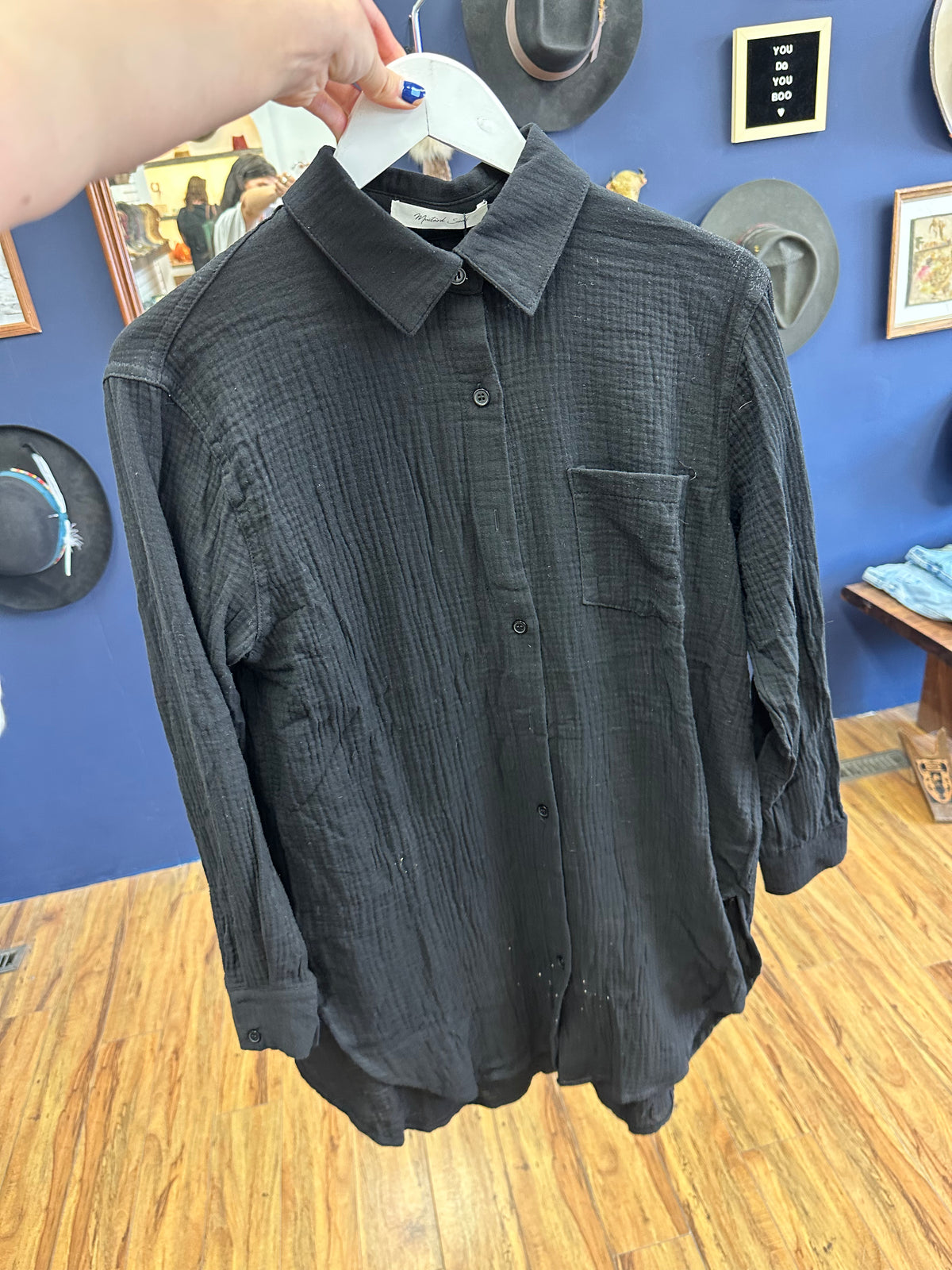 Cotton Gauze Button Up