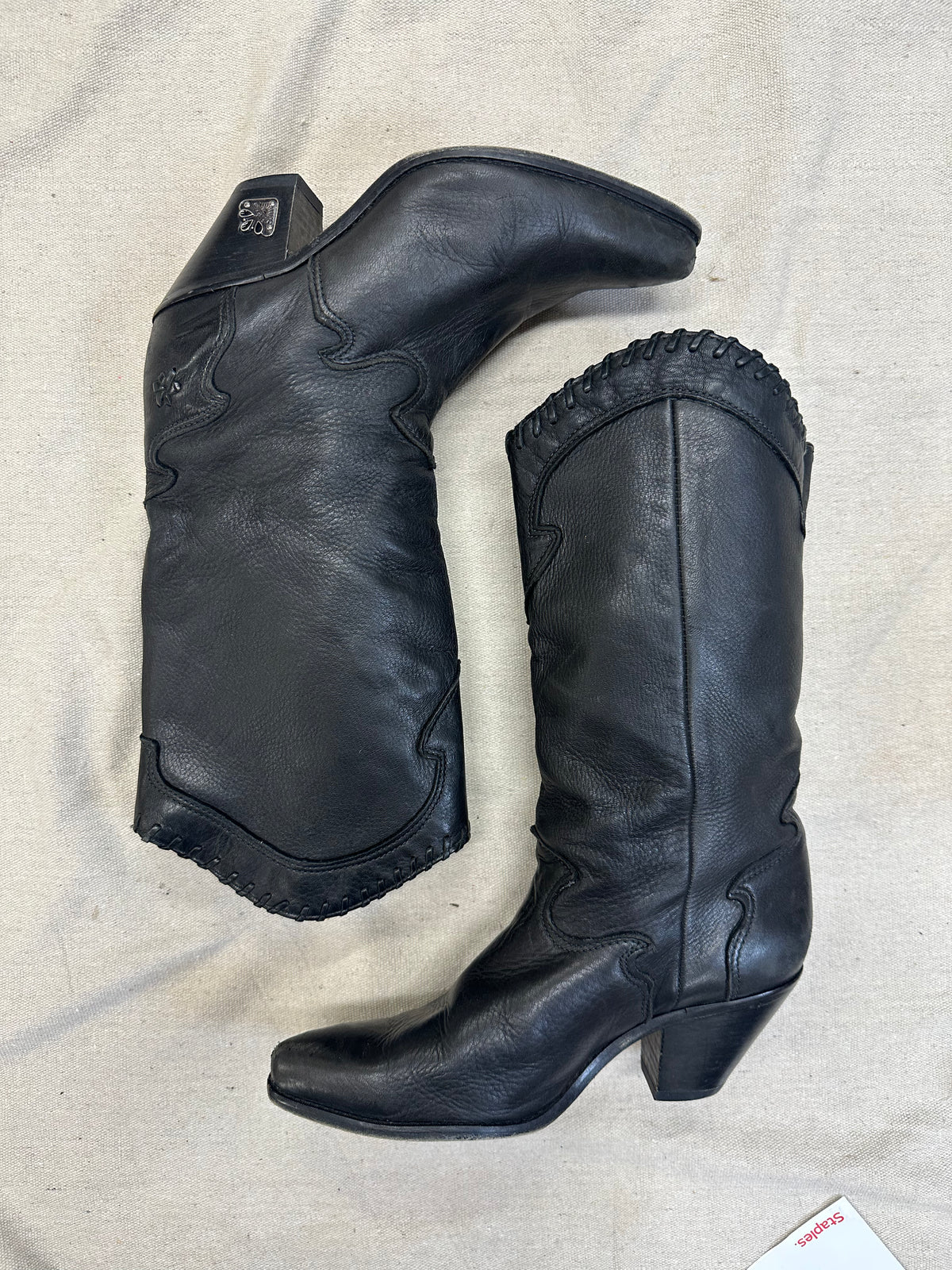 Black Whip Stitch Cowboy Boots