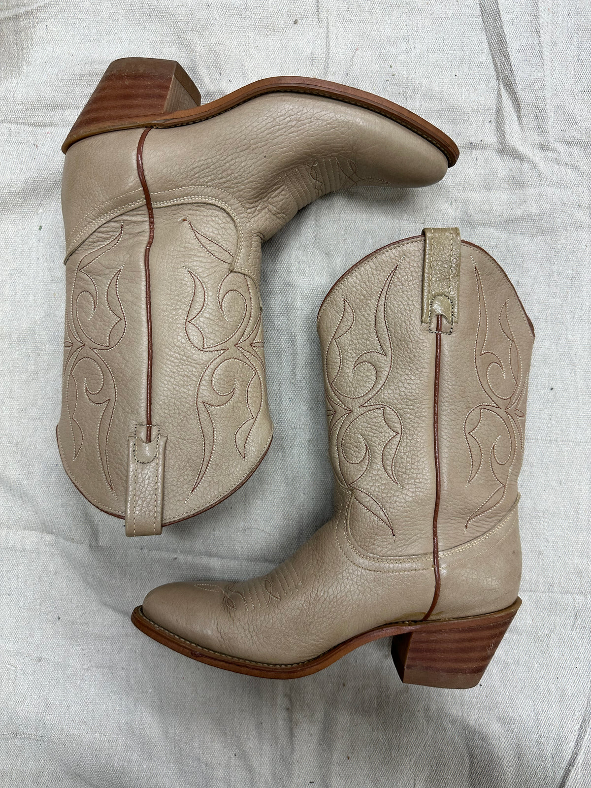 Cream Cowboy Boots