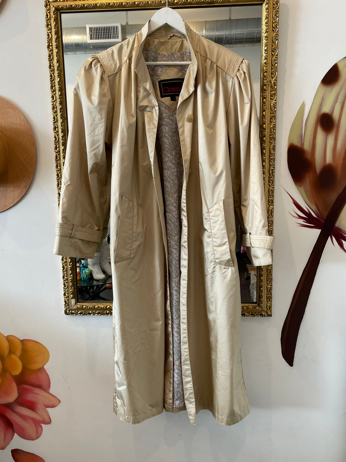 Rain Coat - Stone & Floral