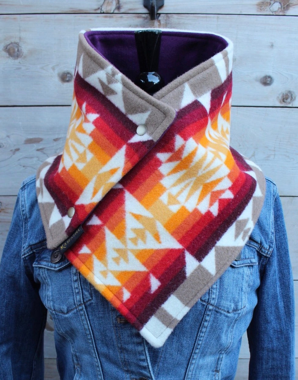 Up- Cycled Pendleton Wool Cowl Scarf