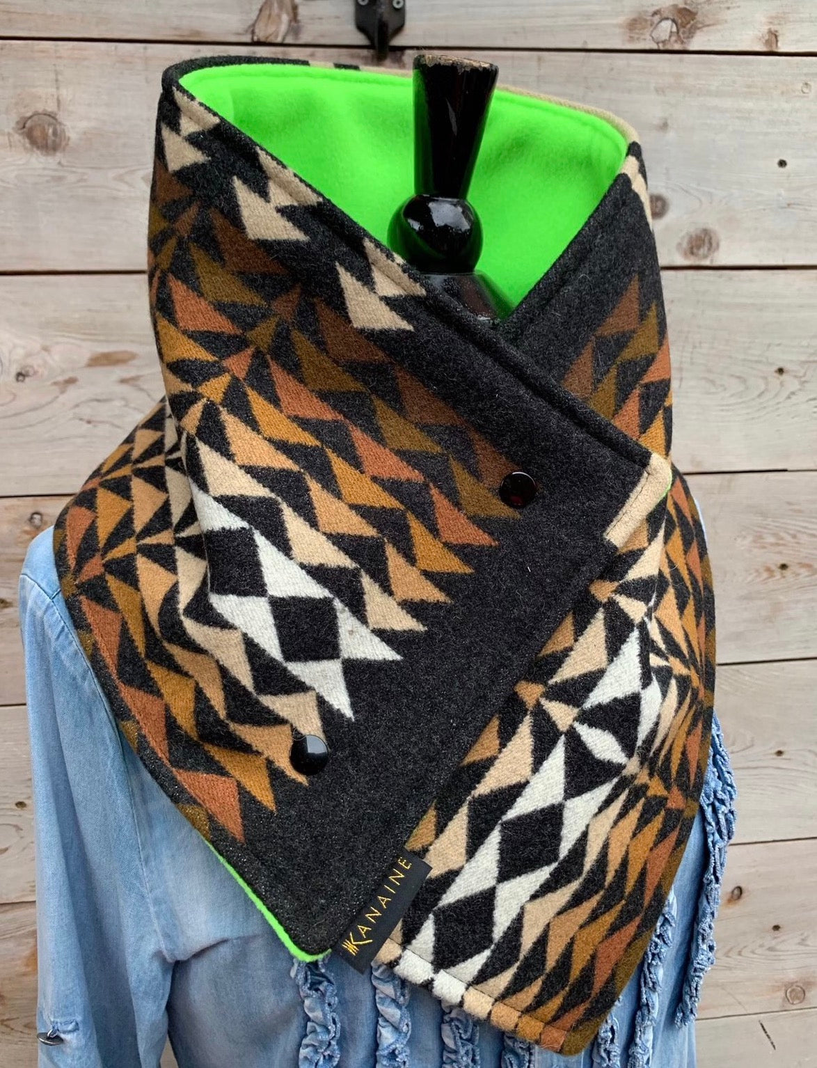 Up- Cycled Pendleton Wool Cowl Scarf