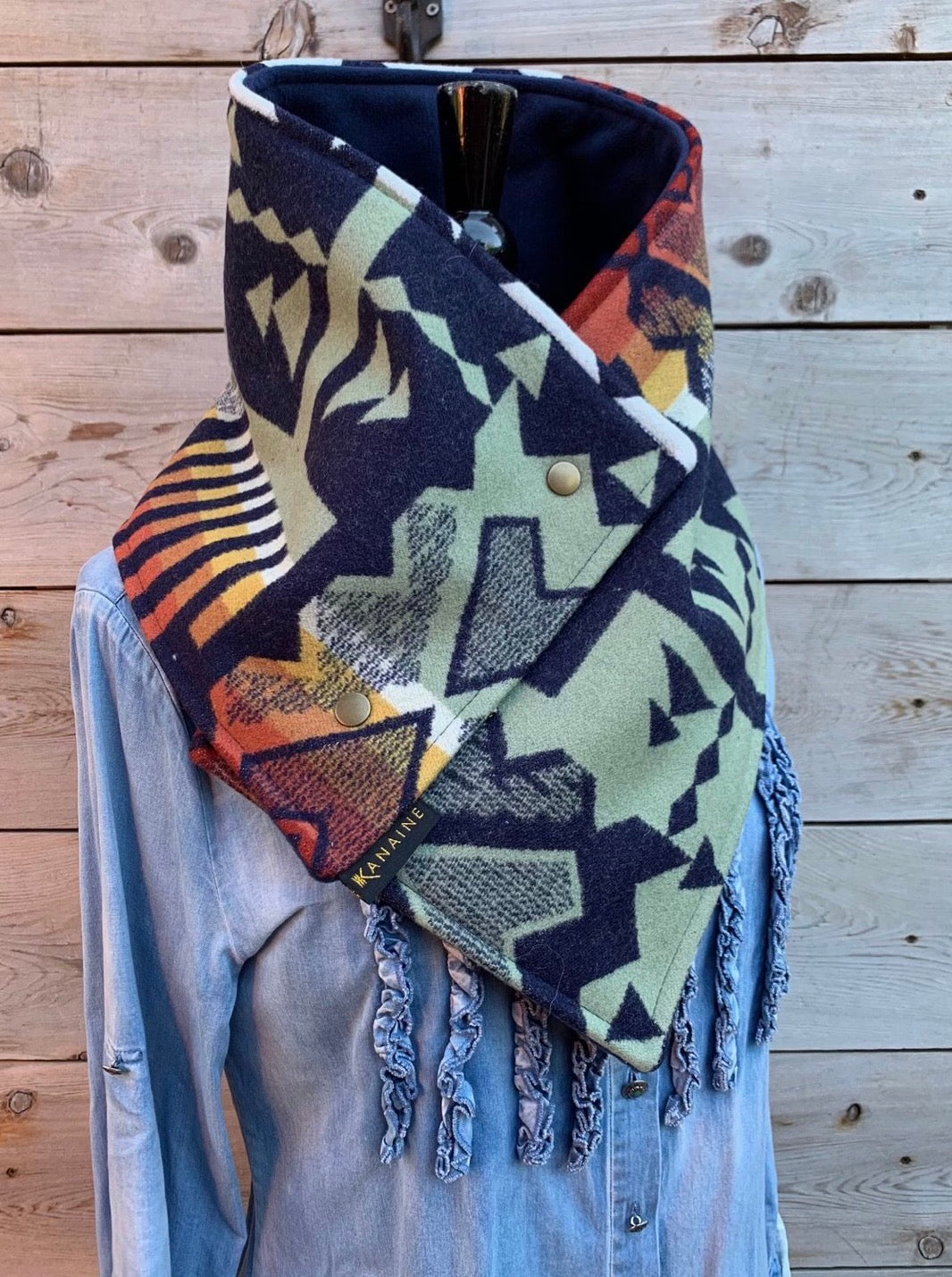 Up- Cycled Pendleton Wool Cowl Scarf