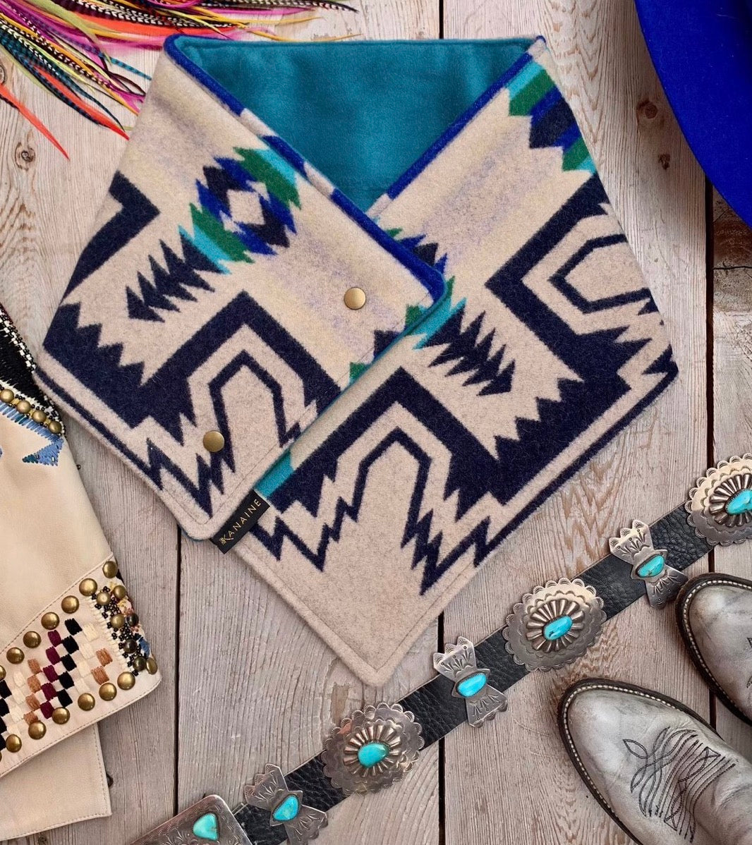 Up- Cycled Pendleton Wool Cowl Scarf