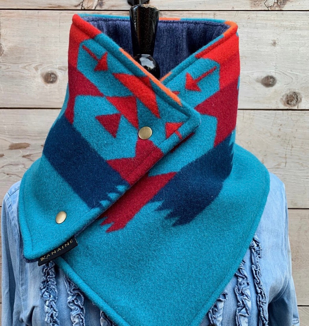 Up- Cycled Pendleton Wool Cowl Scarf