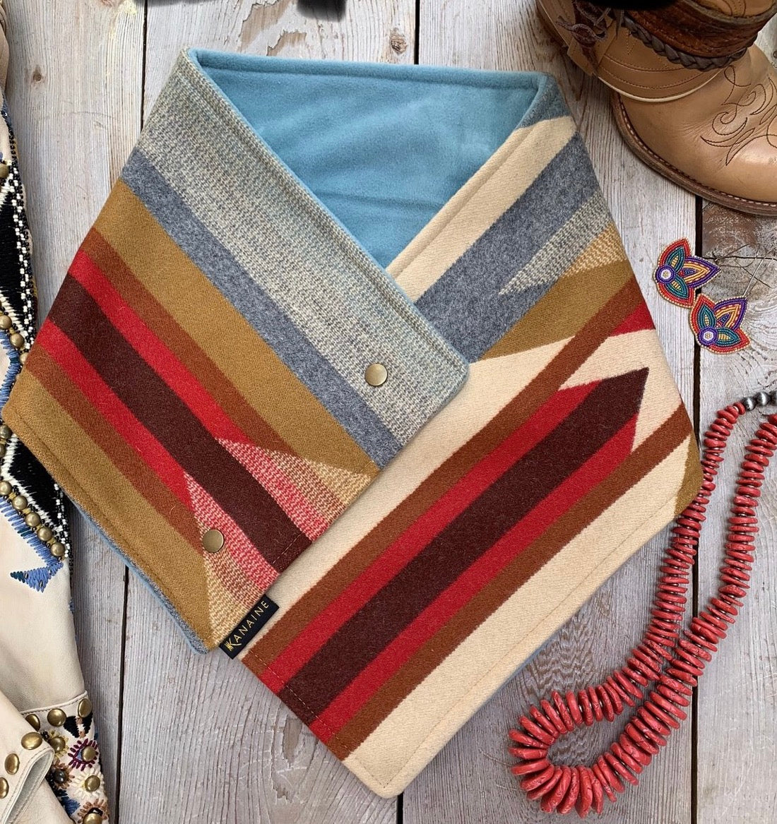 Up- Cycled Pendleton Wool Cowl Scarf