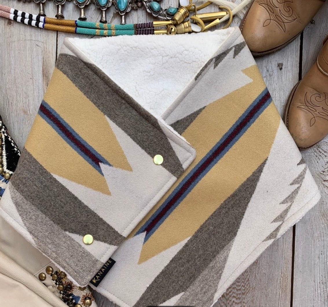 Up- Cycled Pendleton Wool Cowl Scarf
