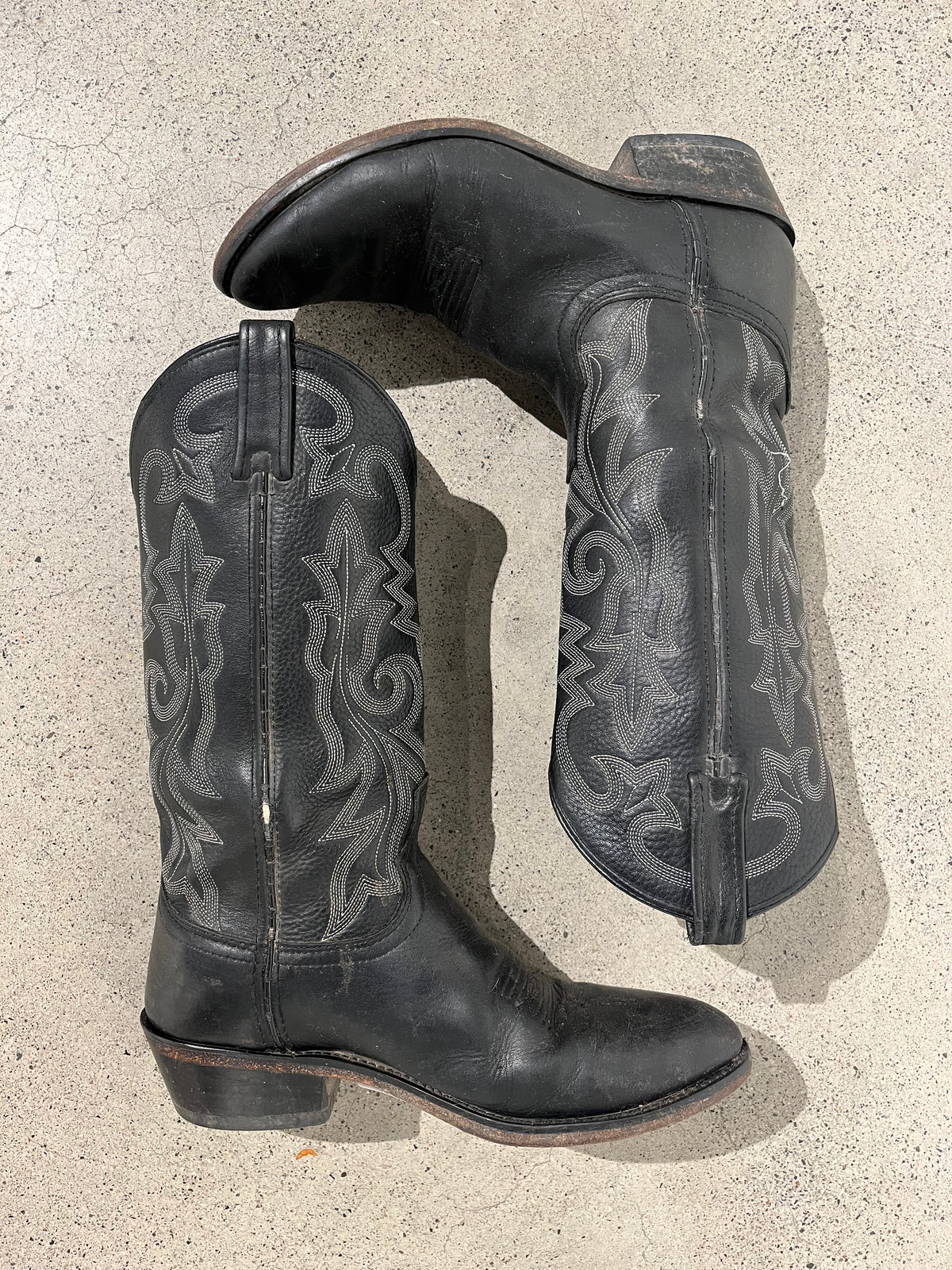 Vintage Dan Post black leather boot