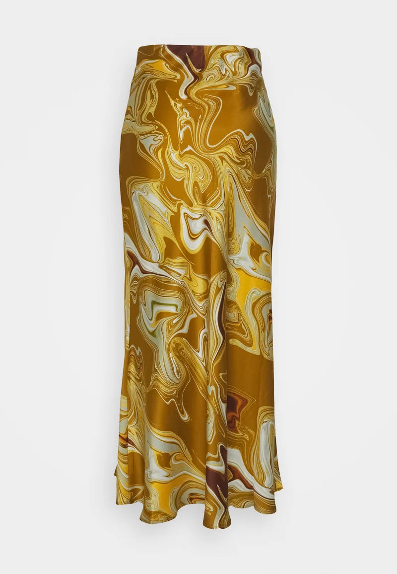 GOLD MARBLE MAXI SKIRT