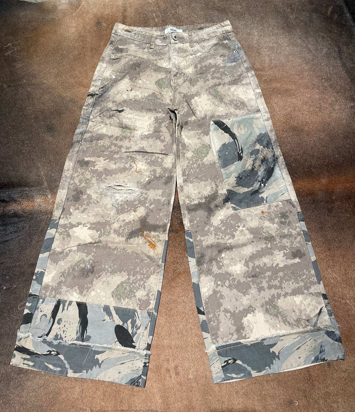 Distressed Patch Camo Pants