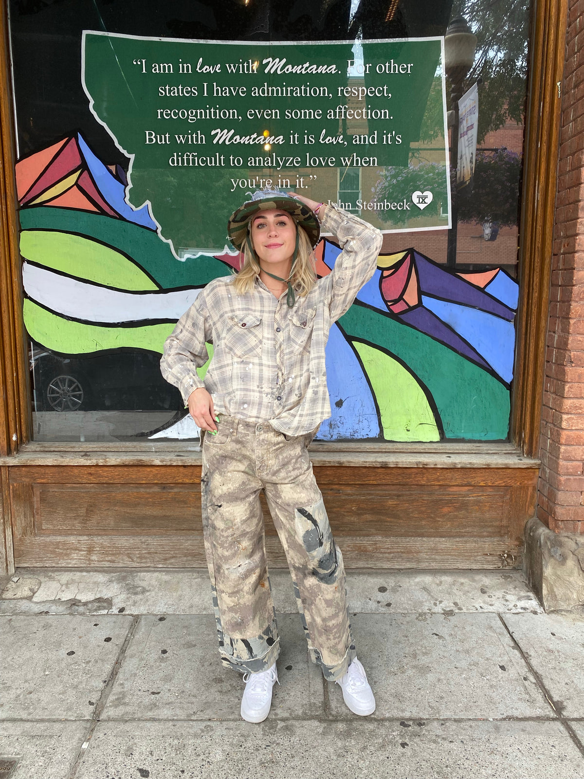 Distressed Patch Camo Pants