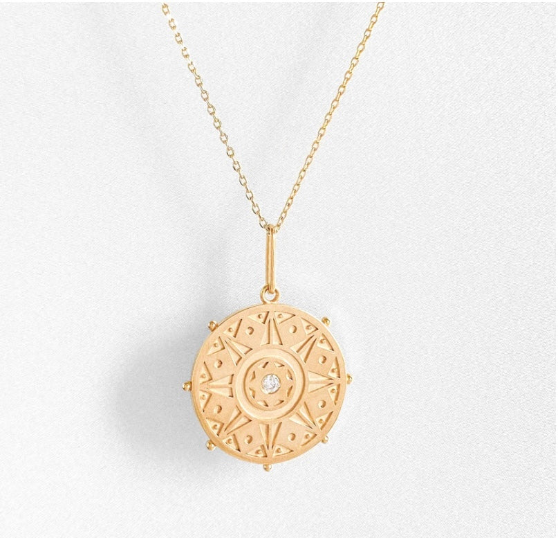 Karmic Wheel Necklace Gold