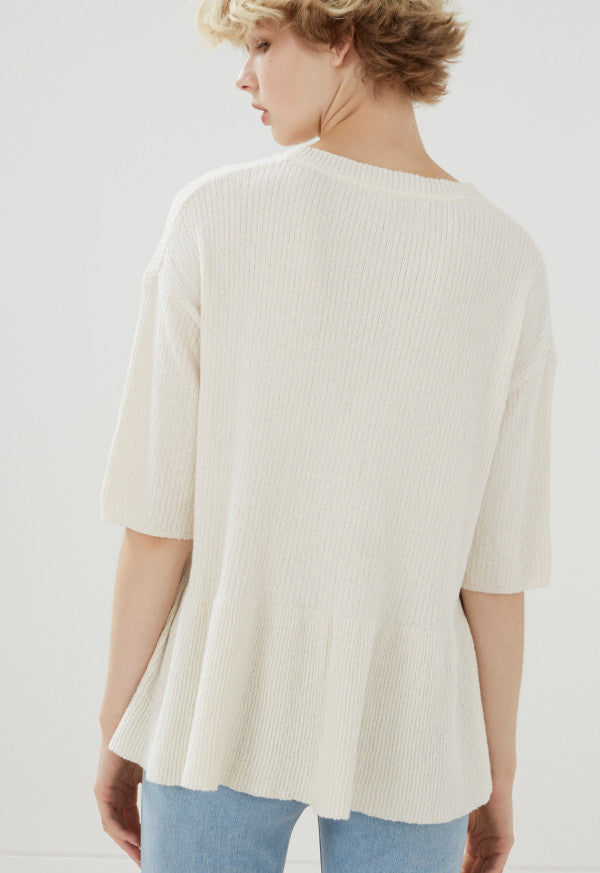 Peplum Sweater - Ivory