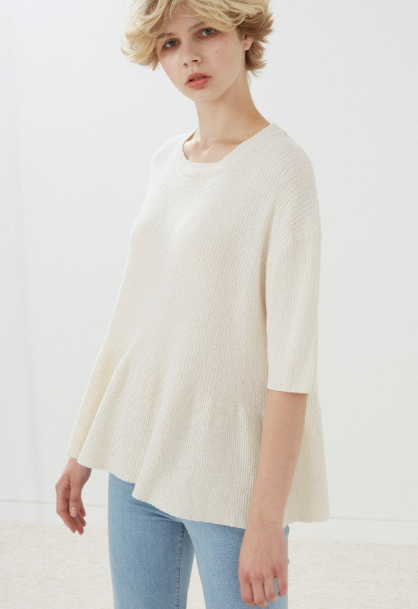 Peplum Sweater - Ivory