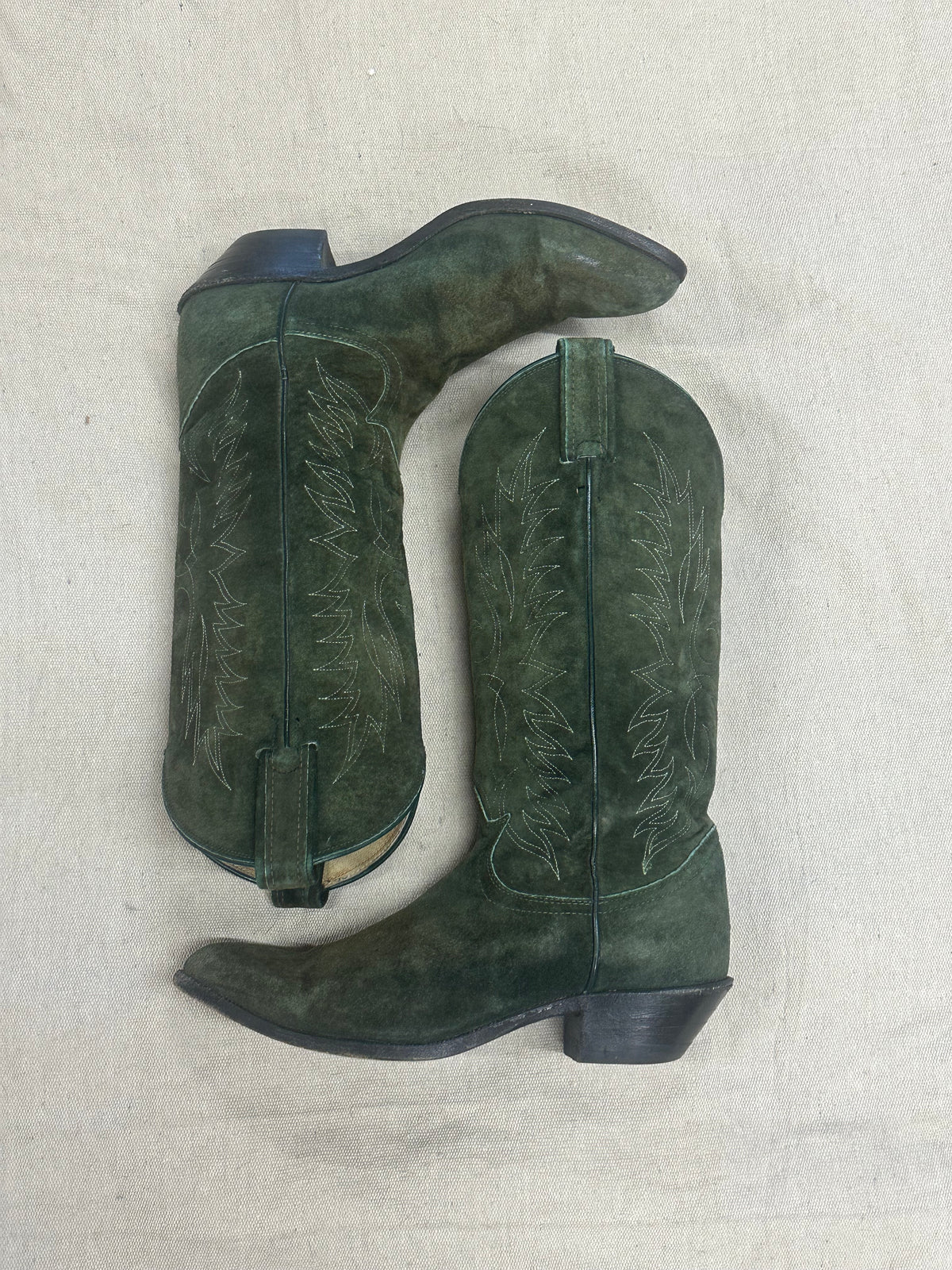 Vintage Dark Green Cowboy Boots
