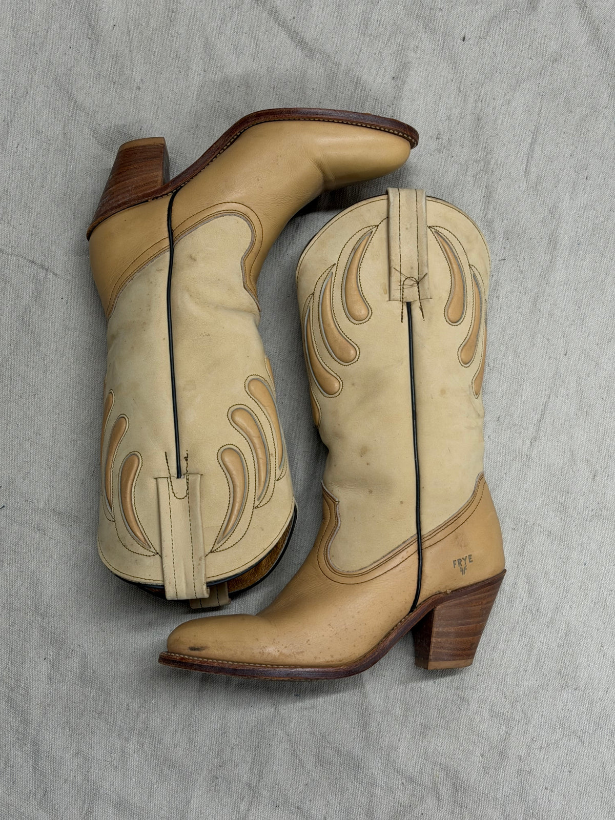 Vintage Frye Champagne Cowboy Boots